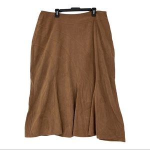 Cato Woman Size 18W Brown Microfiber Maxi Skirt